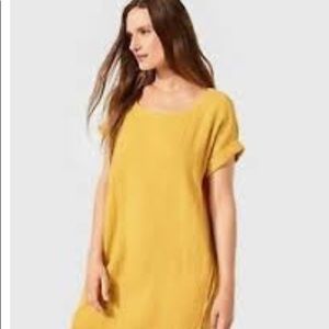 Eileen Fisher Organic Cotton Gauze Shift Dress mustard/Golden yellow.Rare find!